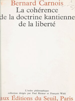 cover image of La cohérence de la doctrine kantienne de la liberté